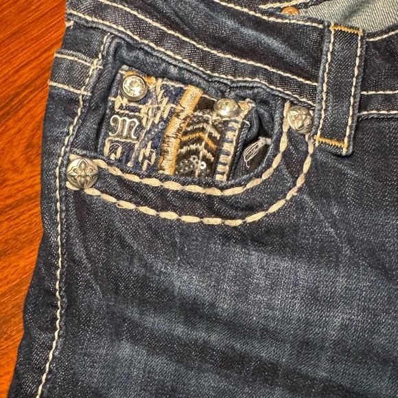 Miss Me Dark Blue Flare Jeans – Embellished Pockets Size: 26 | Miss Me - Picture 13 of 13
